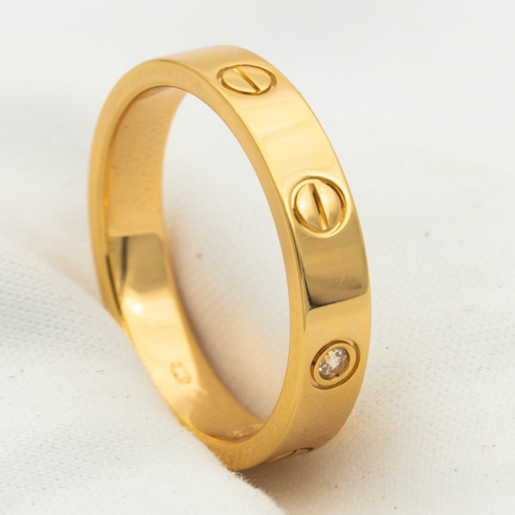 ¡®Loco¡¯LOVE RING 4MM 1 DIAMOND PINK GOLD