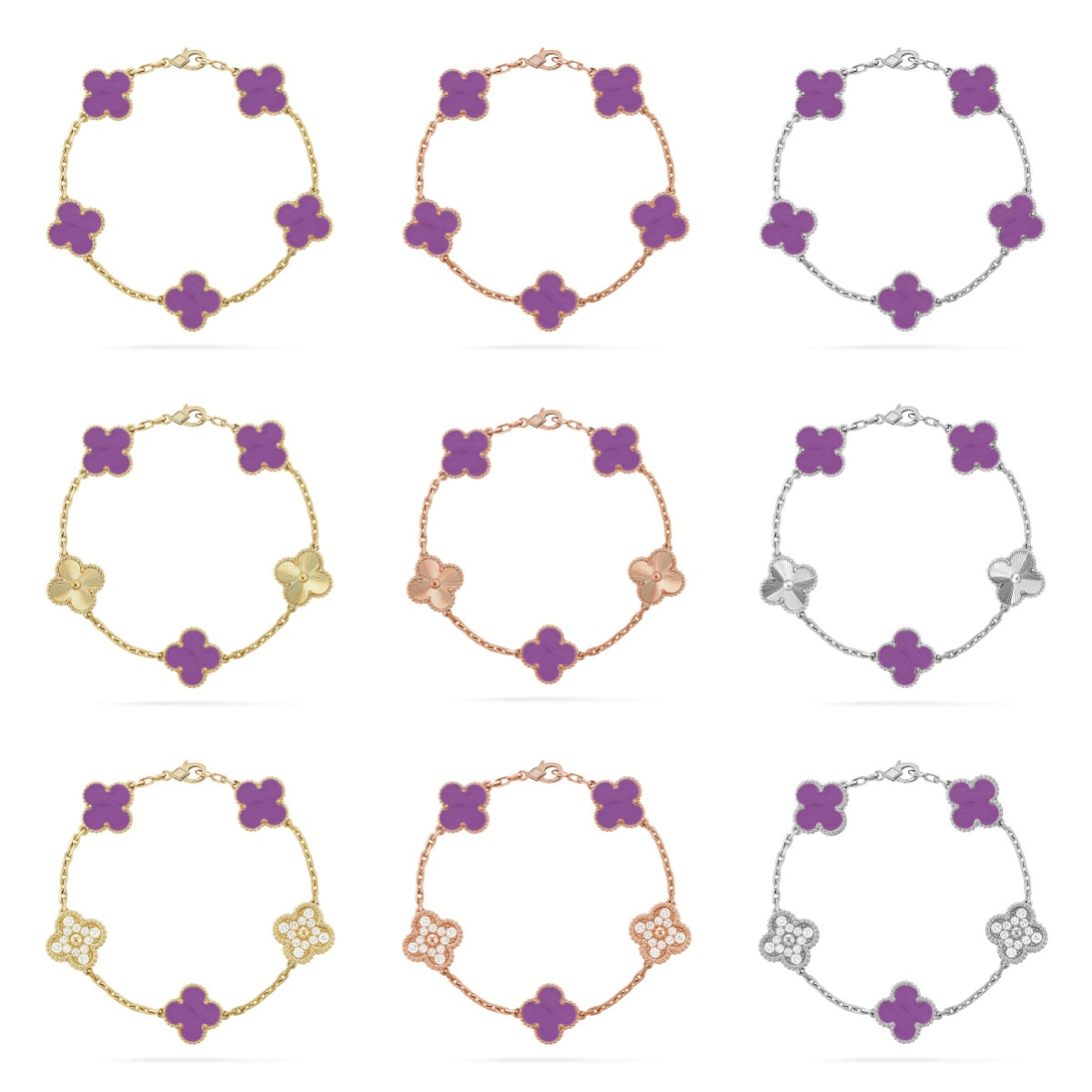 [Loco]New  CLOVER 5 MOTIF VIOLET BRACELET COLLECTION
