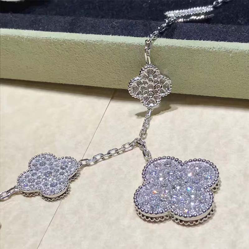¡®Loco¡¯CLOVER 6 MOTIFS SILVER DIAMOND BRACELET