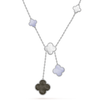 ¡®Loco¡¯CLOVER MOP CHALCEDONY NECKLACE SILVER 6 MOTIF