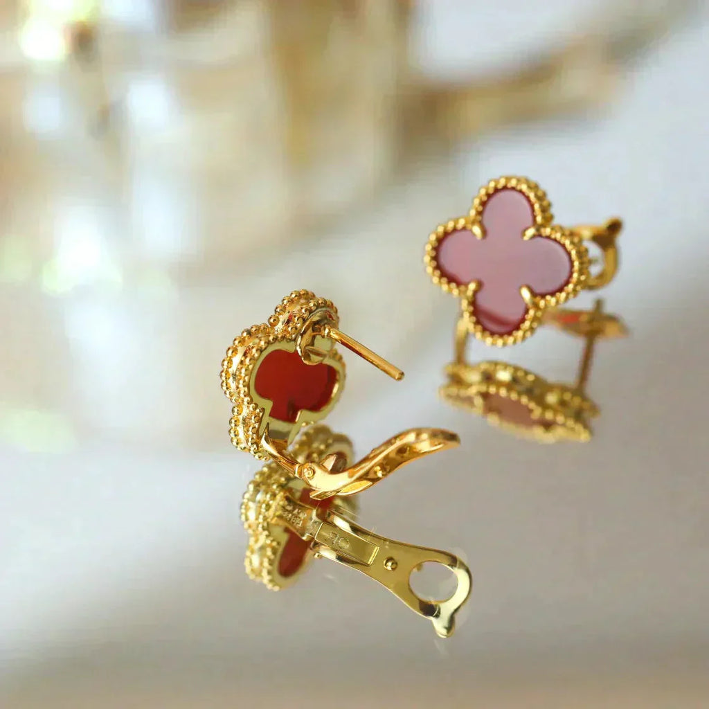 ¡®Loco¡¯CLOVER MEDIUM 1 MOTIFS CARNELIAN  EARRINGS