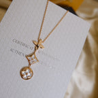 ¡®Loco¡¯COLOR BLOSSOM LARIAT NECKLACE PINK GOLD WHITE MOTHER PEARL AND DIAMOND