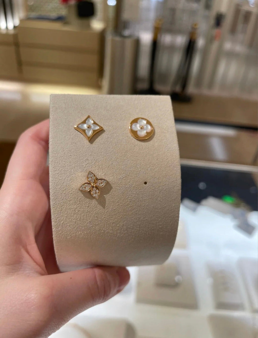 ¡®Loco¡¯STAR BLOSSOM STUD EARRINGS PINK GOLD DIAMONDS