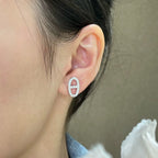 ¡®Loco¡¯HM FULL DIAMOND PIG NOSE STUD EARRINGS
