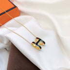 ¡®Loco¡¯HM CLIC BLACK ENAMEL GOLD NECKLACE