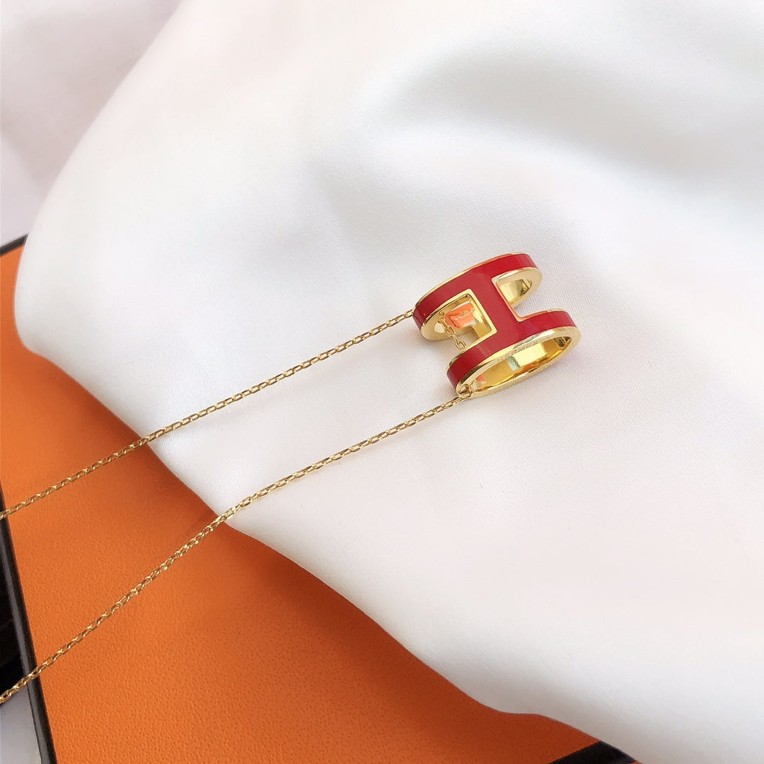 ¡®Loco¡¯HM CLIC RED ENAMEL GOLD NECKLACE