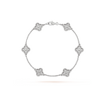 ¡®Loco¡¯CLOVER 6 MOTIF SILVER DIAMOND BRACELET