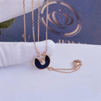 ¡®Loco¡¯AMULETTE ROSE GOLD ONYX NECKLACE