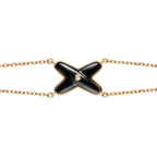 ¡®Loco¡¯JEUX BRACELET ONYX PINK GOLD 1 DIAMOND
