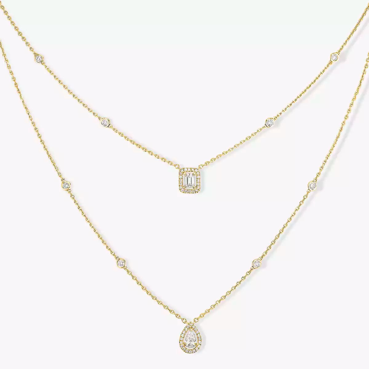 [Loco jewelrys]Diamond Necklace My Twin 2 Rows