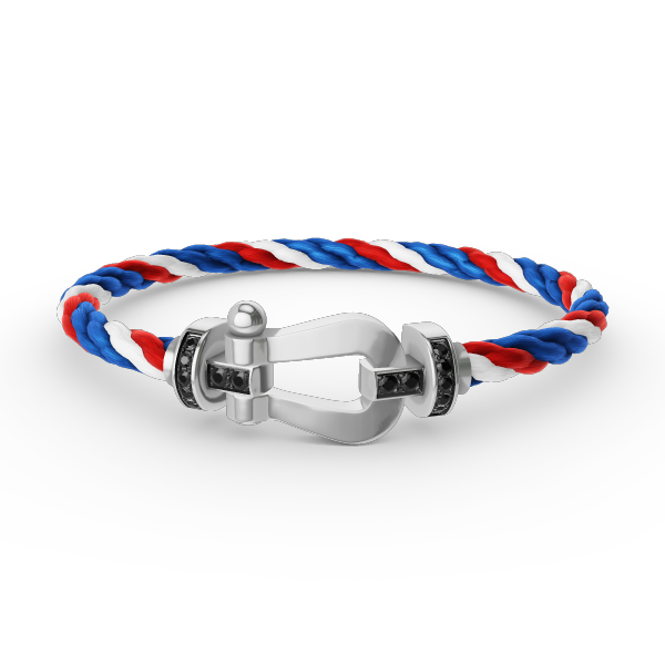 ¡®Loco¡¯FORCE LARGE HORSESHOE BLACK DIAMOND BRACELET SILVER