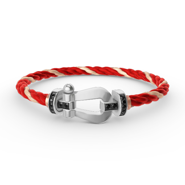 ¡®Loco¡¯FORCE LARGE HORSESHOE BLACK DIAMOND BRACELET SILVER