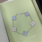 [Loco]New  CLOVER 5 MOTIF PURPLE CHALCEDONY BRACELET COLLECTION