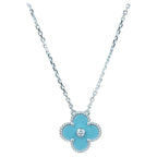 ¡®Loco¡¯CLOVER 15MM DIAMOND SVRES PORCELAIN  NECKLACE SILVER