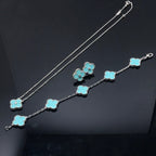 ¡®Loco¡¯CLOVER 1 DIAMOND BLUE SKY SILVER EARRINGS