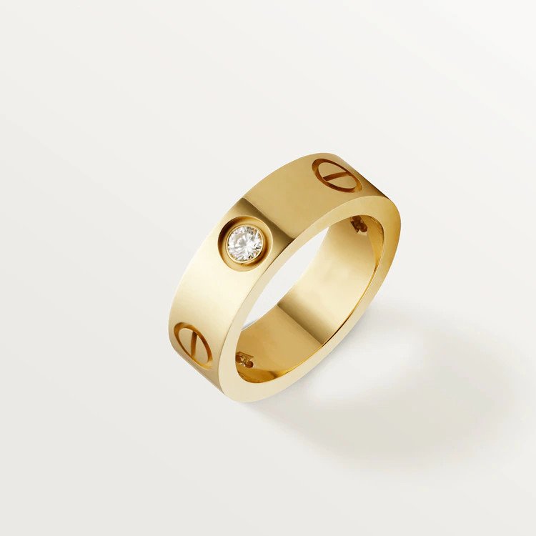 ¡®Loco¡¯LOVE RING 5.5MM 3 DIAMONDS PINK GOLD